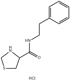 N-phenethylthiazolidine-4-carboxamide hydrochloride Structure