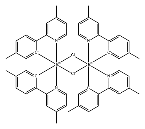 tetrakis(2-(4-methylphenyl)-4-methylpyridine-C2,N')(μ-dichloro)diiridium Structure