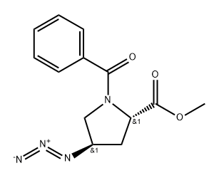 L-Proline, 4-azido-1-benzoyl-, methyl ester, (4R)- Structure