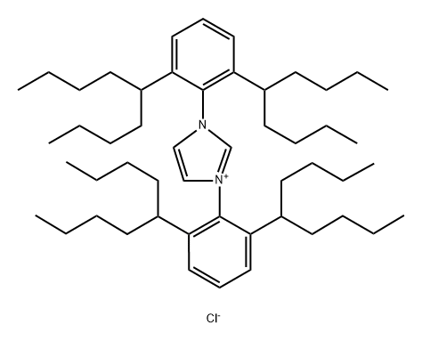 1H-Imidazolium, 1,3-bis[2,6-bis(1-butylpentyl)phenyl]-, chloride (1:1) Structure