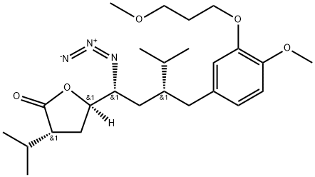 2(3H)-Furanone, 5-[(1R,3R)-1-azido-3-[[4-methoxy-3-(3-methoxypropoxy)phenyl]methyl]-4-methylpentyl]dihydro-3-(1-methylethyl)-, (3R,5R)- Structure