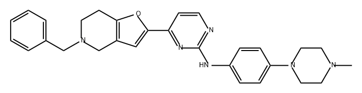 N-[4-(4-methyl-1-
piperazinyl)phenyl]-4-[4,5,6,7-tetrahydro-5-
(phenylmethyl)furo[3,2-c]pyridin-2-yl]-2-Pyrimidinamine Structure