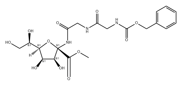 N-[(Phenylmethoxy)carbonyl]glycylglycyl-2-amino-2-deoxy-a-D-manno-2-heptulofuranosonic acid methyl ester Structure