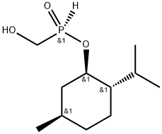 (1R,2S,5R)-2-isopropyl-5-methylcyclohexyl (S)-(hydroxymethyl)phosphinate 구조식 이미지