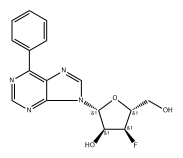 9-(3-Deoxy-3-fluoro-β-D-ribofuranosyl)-6-phenylpurine Structure