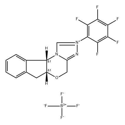 (5aS, 10bR)-(-)-5a,10b-Dihydro-2-(pentafluorophenyl)-4H,6H-indeno[2,1-b][1,2,4]triazolo[4,3-d][1,4]o Structure