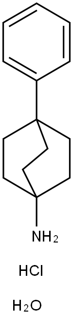 Bicyclo[2.2.2]octan-1-amine, 4-phenyl-, hydrochloride, hydrate (1:1:1) Structure