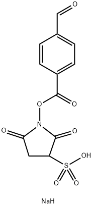 sodium 1-((4-formylbenzoyl)oxy)-2,5-dioxopyrrolidine-3-sulfonate Structure