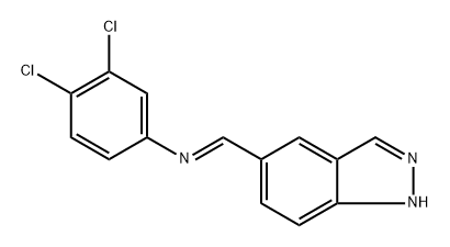 Benzenamine, 3,4-dichloro-N-(1H-indazol-5-ylmethylene)-, [N(E)]- Structure