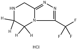 1,2,4-Triazolo[4,3-a]pyrazine-5,6-d2, 5,6,7,8-tetrahydro-5,6-d2-3-(trifluoromethyl)-, hydrochloride (1:) 구조식 이미지