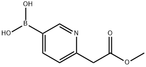 2-Pyridineacetic acid, 5-borono-, 2-methyl ester 구조식 이미지