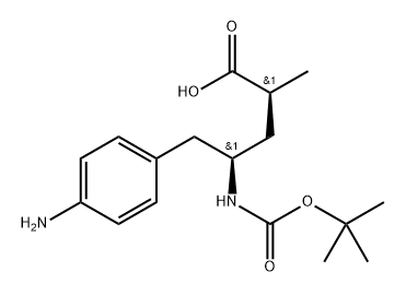 (2S,4R)-5-(4-aminophenyl)-4-((tert-butoxycarbonyl)amino)-2-methylpentanoic acid Structure