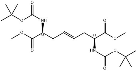 (2S,7S)-2,7-Bis-tert-butoxycarbonylamino-oct-4-enedioic acid dimethyl ester Structure