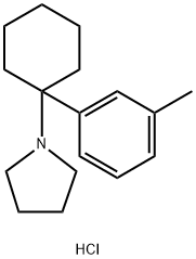 Pyrrolidine, 1-[1-(3-methylphenyl)cyclohexyl]-, hydrochloride (1:1) Structure