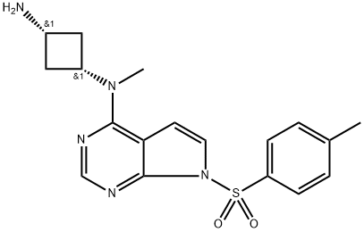 1,3-Cyclobutanediamine, N1-methyl-N1-[7-[(4-methylphenyl)sulfonyl]-7H-pyrrolo[2,3-d]pyrimidin-4-yl]-, cis- Structure