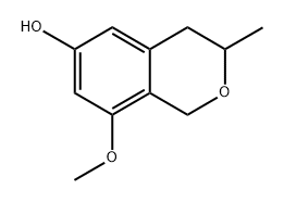 1H-2-Benzopyran-6-ol, 3,4-dihydro-8-methoxy-3-methyl-, (-)- 구조식 이미지