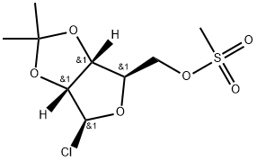 5-O-mesyl-2,3-O-(methylethylidene)-β-D-ribofuranosyl chloride Structure