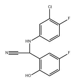 2-((3-chloro-4-fluorophenyl)amino)-2-(5-fluoro-2-hydroxyphenyl)acetonitrile Structure