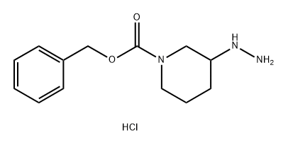 1-Piperidinecarboxylic acid, 3-hydrazinyl-, phenylmethyl ester, hydrochloride (1:2) Structure