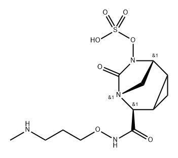 (1R,5S,6R)-N-[3-(Methylamino)propoxy]-7- oxo-8-(sulfooxy)-6,8-diazatricyclo[4.2.1.0 ] nonane-5-carboxamide Structure