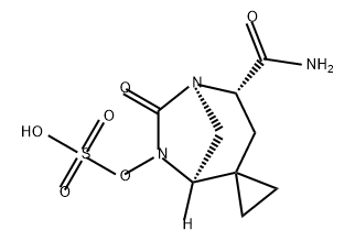 (1′R,2′S,5′R)-2′-(Aminocarbonyl)-7′-oxospiro [cyclopropane-1 ,4′-[1 ,6]diazabicyclo[3.2.1 ] octan]-6′-yl hydrogen sulfate Structure