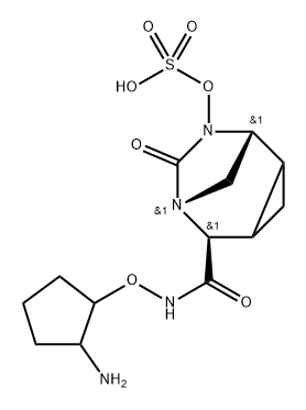 (1R,5S,6R)-N-[(2-Aminocyclopentyl)oxy]-7- oxo-8-(sulfooxy)-6,8-diazatricyclo[4.2.1.0 ] nonane-5-carboxamide Structure