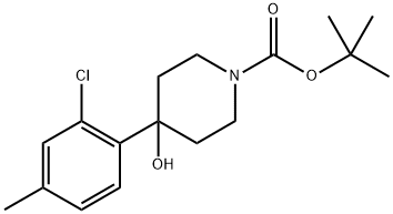 tert-butyl 4-(2-chloro-4-methylphenyl)-4-hydroxypiperidine-1-carboxylate Structure