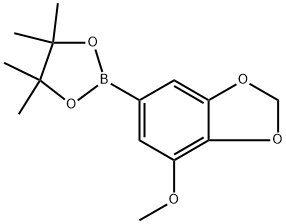 2-(7-methoxybenzo[d][1,3]dioxol-5-yl)-4,4,5,5-tetramethyl-1,3,2-dioxaborolane Structure