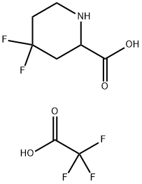 2,2,2-trifluoroacetic acid compound with 4,4-difluoropiperidine-2-carboxylic acid (1:1) Structure