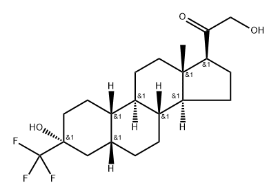 19-Norpregnan-20-one, 3,21-dihydroxy-3-(trifluoromethyl)-, (3α,5β)- Structure