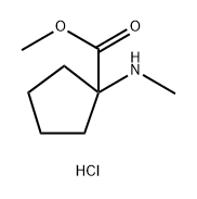 Cyclopentanecarboxylic acid, 1-(methylamino)-, methyl ester, hydrochloride (1:1) Structure