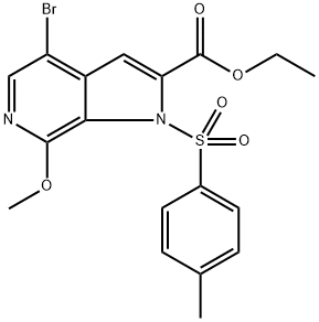 ethyl 4-bromo-7-methoxy-1-tosyl-1H-pyrrolo[2,3-c]pyridine-2-carboxylate Structure