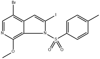 4-bromo-2-iodo-7-methoxy-1-tosyl-1H-pyrrolo[2,3-c]pyridine Structure