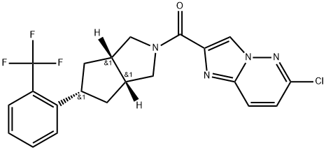 (6-Chloroimidazo[1,2-b]pyridazin-2-yl)[(3aα,5β,6aα)-hexahydro-5-[2-(trifluoromethyl)phenyl]cyclopenta[c]pyrrol-2(1H)-yl]methanone Structure