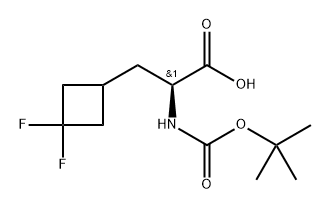 Cyclobutanepropanoic acid, α-[[(1,1-dimethylethoxy)carbonyl]amino]-3,3-difluoro-, (αS)- Structure