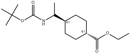 Ethyl trans-4-[1-[[(1,1-dimethylethoxy)carbonyl]amino]ethyl]cyclohexanecarboxylate Structure