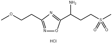 1-[3-(2-methoxyethyl)-1,2,4-oxadiazol-5-yl]-3-(methylsulfonyl)propan-1-amine 구조식 이미지