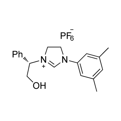 1-[(R)-2-Hydroxy-1-phenylethyl]-3-(3,5-dimethylphenyl)-4,5-dihydro-1H-imidazolium Hexafluorophosphate 구조식 이미지