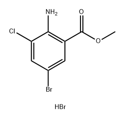 Benzoic acid, 2-amino-5-bromo-3-chloro-, methyl ester, hydrobromide (1:1) Structure