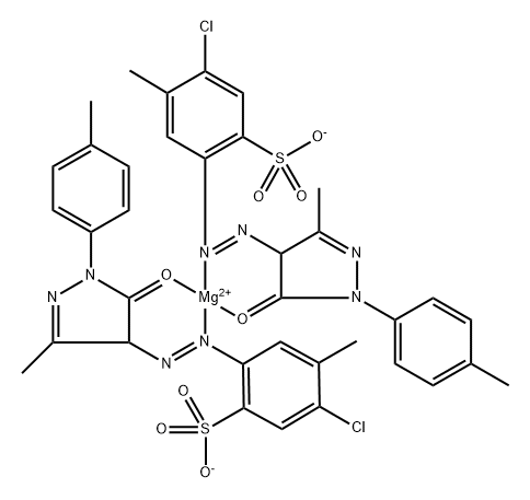 Magnesium, bis5-chloro-2-4,5-dihydro-3-methyl-1-(4-methylphenyl)-5-(oxo-.kappa.O)-1H-pyrazol-4-ylazo-.kappa.N1-4-methylbenzenesulfonato-, (T-4)- 구조식 이미지