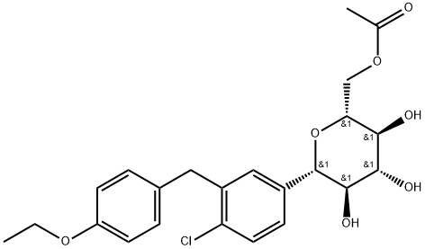 Dapagliflozin mono acetyl impurity 구조식 이미지