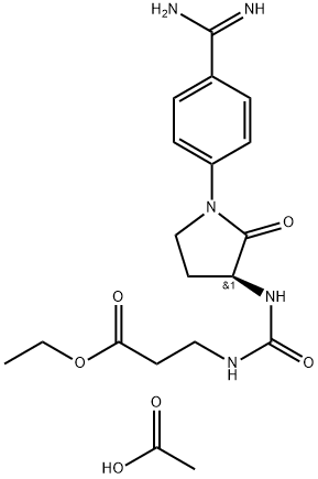 β-Alanine, N-[[[(3S)-1-[4-(aminoiminomethyl)phenyl]-2-oxo-3-pyrrolidinyl]amino]carbonyl]-, ethyl ester, monoacetate (9CI) 구조식 이미지