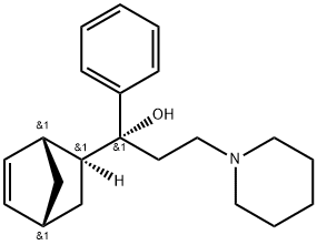 1-Piperidinepropanol, α-bicyclo[2.2.1]hept-5-en-2-yl-α-phenyl-, [1α,2α(R*),4α]- Structure