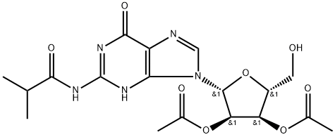 Guanosine-9-17N, N-(2-methyl-1-oxopropyl)-, 2',3'-diacetate Structure