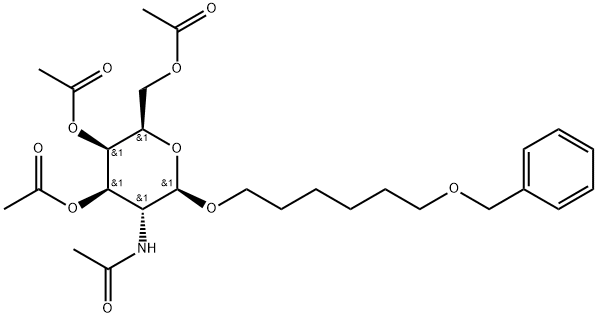 β-D-Galactopyranoside, 6-(phenylmethoxy)hexyl 2-(acetylamino)-2-deoxy-, 3,4,6-triacetate Structure