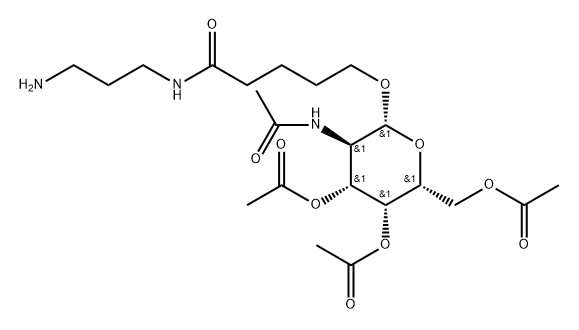 Pentanamide, N-(3-aminopropyl)-5-[[3,4,6-tri-O-acetyl-2-(acetylamino)-2-deoxy-β-D-galactopyranosyl]oxy]- Structure