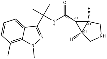 3-Azabicyclo[3.1.0]hexane-6-carboxamide, N-[1-(1,7-dimethyl-1H-indazol-3-yl)-1-methylethyl]-, (1α,5α,6α)- Structure