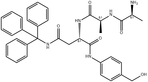 L-Aspartamide, L-alanyl-L-alanyl-N1-[4-(hydroxymethyl)phenyl]-N4-(triphenylmethyl)- 구조식 이미지