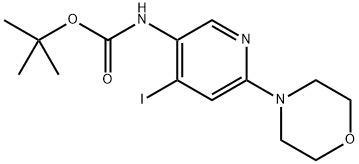 tert-butyl (4-iodo-6-morpholinopyridin-3-yl)carbamate Structure