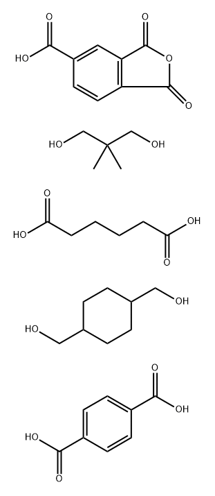 1,4-벤젠디카르복실산,1,4-시클로헥산디메탄올,1,3-디히드로-1,3-디옥소-5-이소벤조푸란카르복실산,2,2-디메틸-1,3-프로판디올및헥산디오산중합체 구조식 이미지